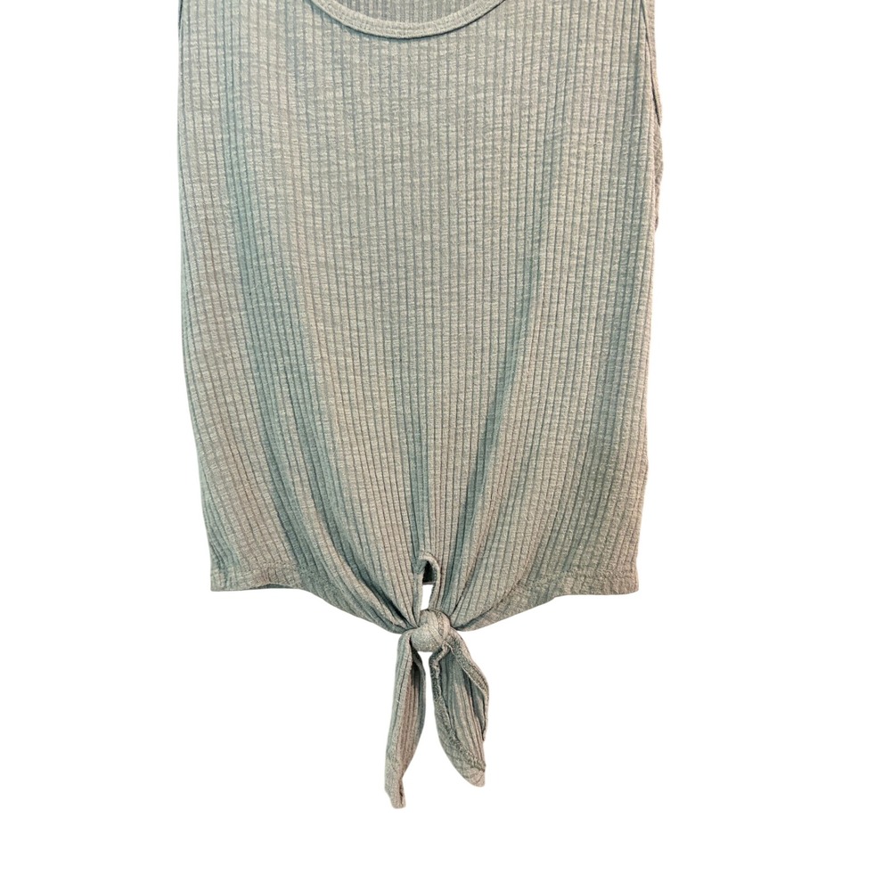 Aerie XS Sage Green Ribbed Racerback Tie-Front Crop Tank Top - Picture 2 of 6